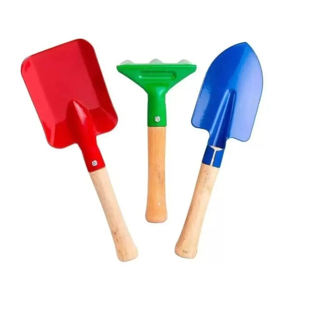 Kit Jadinagem 3 Peças Pás e Ancinho 16-21 cm Cores Bonito e Resistente - Bishopen