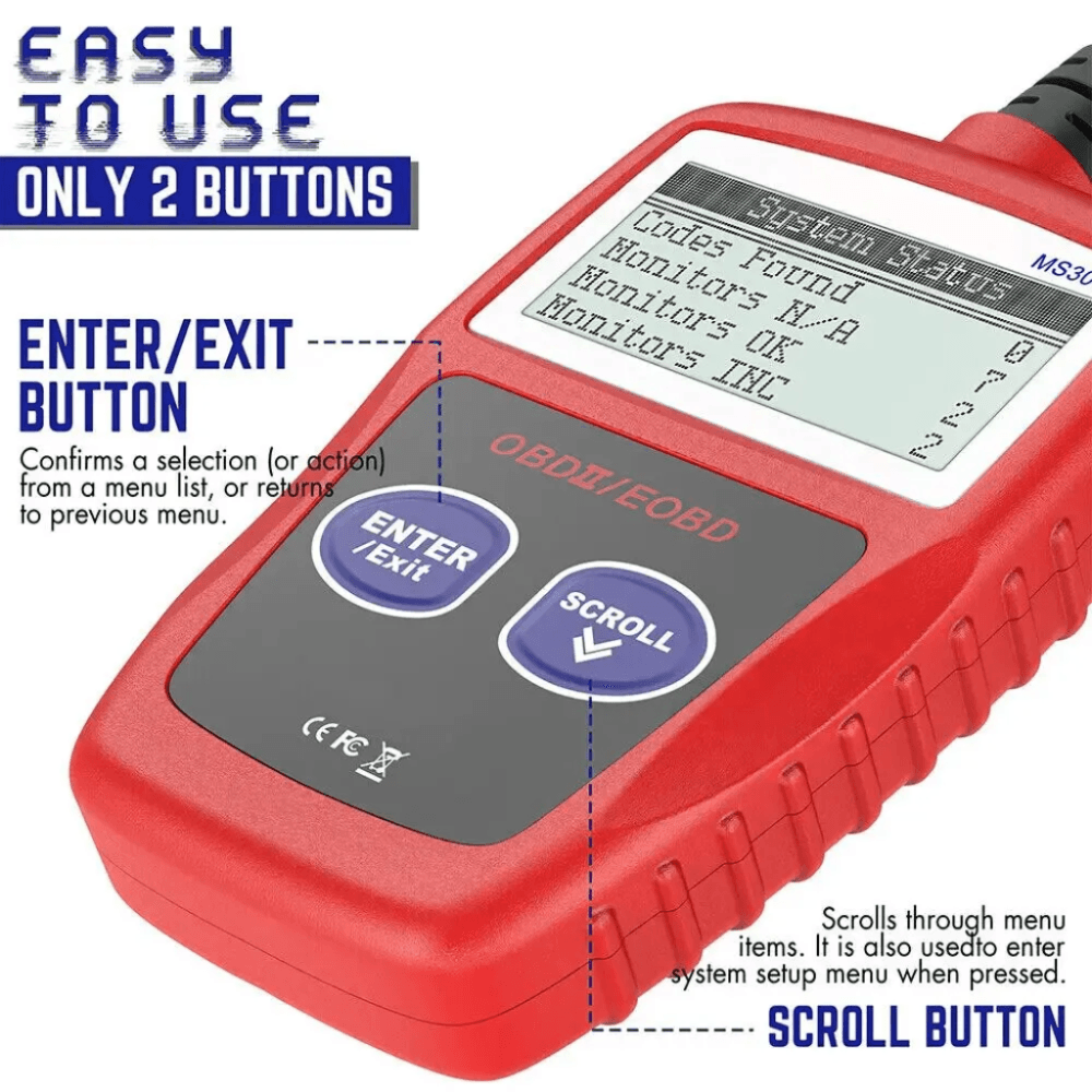 Scanner OBD2 MS309 Diagnóstico Correção Falhas Automotivas - Solução! - Bishopen