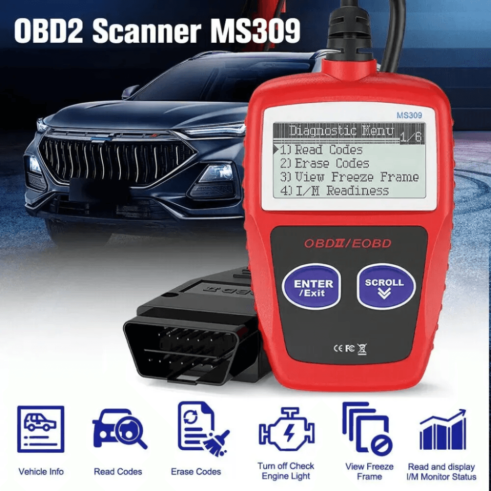 Scanner OBD2 MS309 Diagnóstico Correção Falhas Automotivas - Solução! - Bishopen