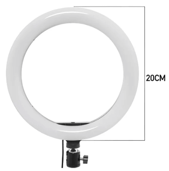 Luminária Ring Light 3 Modos 20cm 8" 15w USB 2m - Luz e Ação! - Bishopen