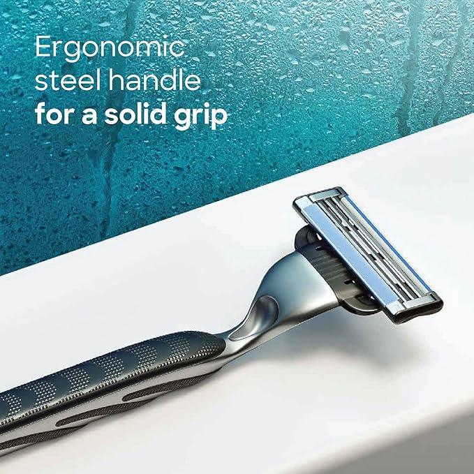 Aparelho Gillette Mach 3 Aqua Grip - Barbear e Depilar Até 15 Usos! - Bishopen