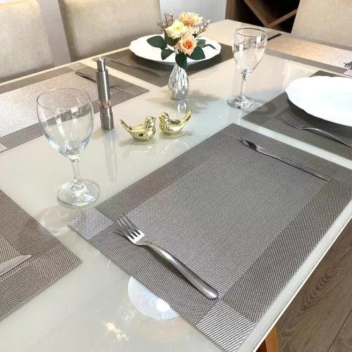 Jogo Americano Jantar Decorativo Retangular PVC - Elegância e Praticidade! - Bishopen