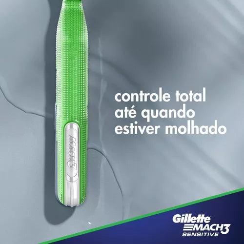 Aparelho Gillette Mach 3 Aqua Grip - Barbear e Depilar Até 15 Usos! - Bishopen