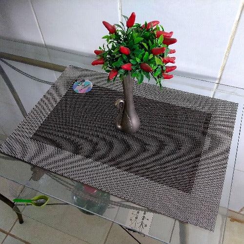 Jogo Americano Decorativo Solitário Retangular 45cm em PVC - Bishopen