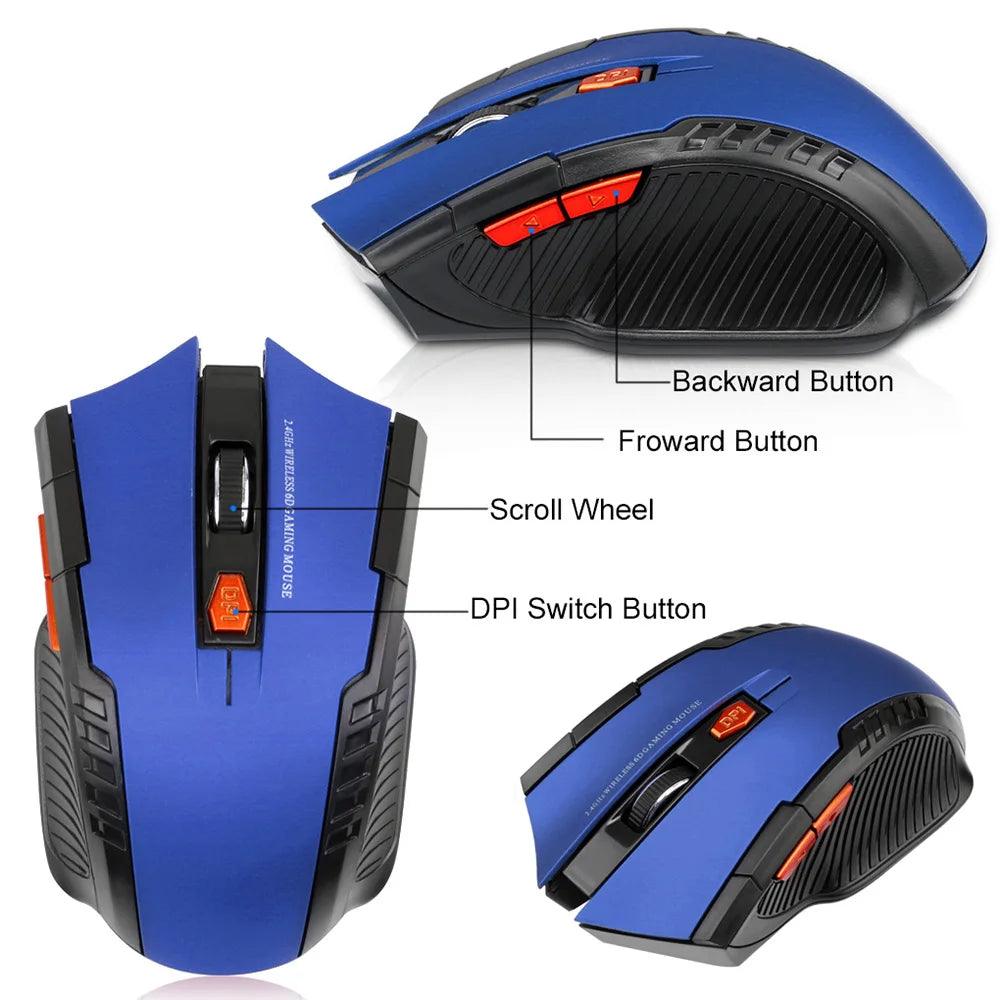 Mouse PC Gamer Wireless 6 Botões 2.4g 1600 Dpi - Conecting! - Bishopen