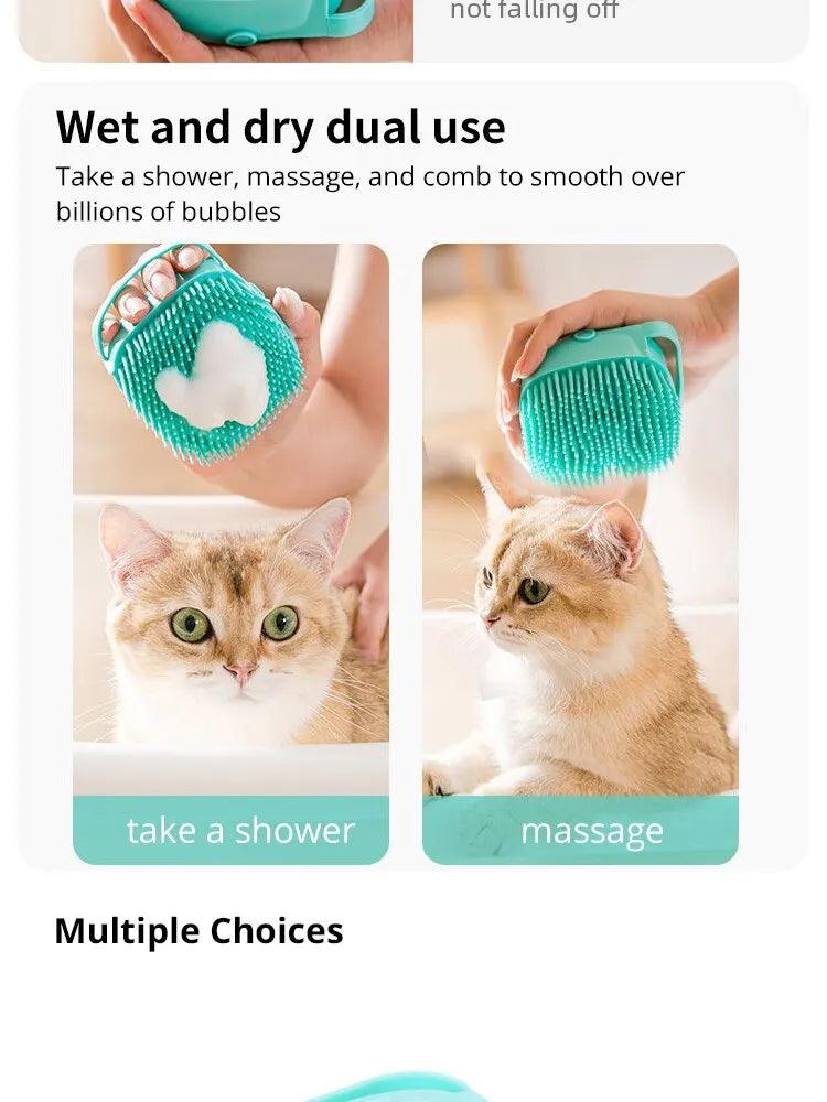 Escova Banho Massagem Pet com Dispenser - Seu Pet Saudável! - Bishopen