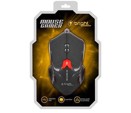 Mouse Gamer Bright 6 Botões Resolução Ajustável 3600 Dpi Usb - Bishopen